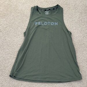 Peloton Olive Green Athletic Tank keyhole back